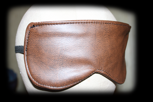brown leather blindfold sleep mask